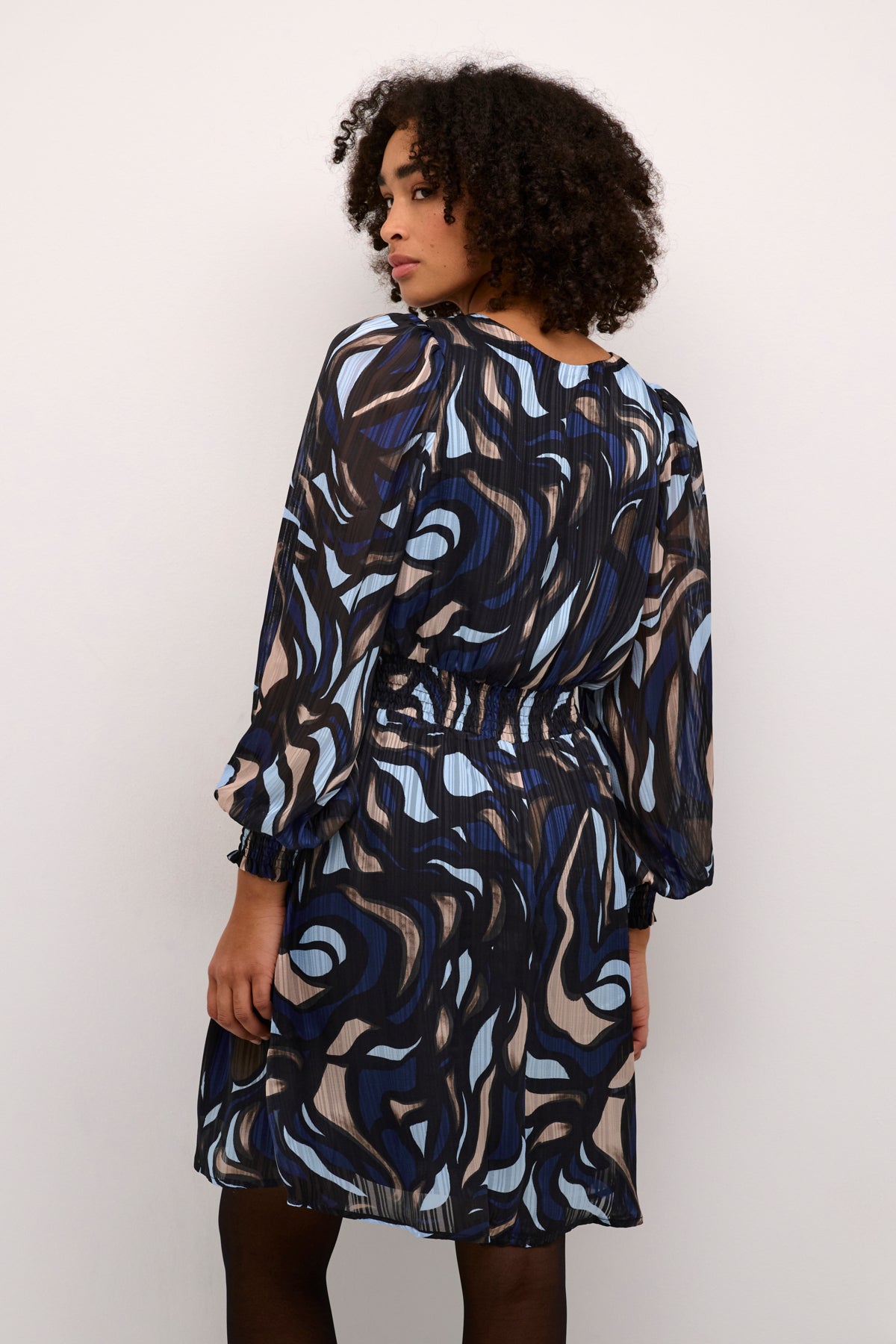 KAmargo Dress - Blue/Grey Abstract