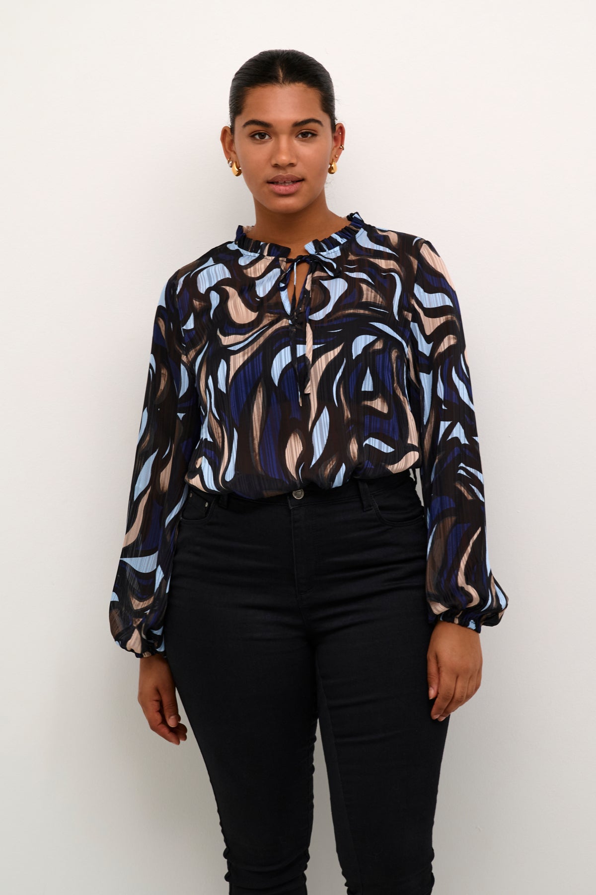 KCmarga Blouse - Blue/Black