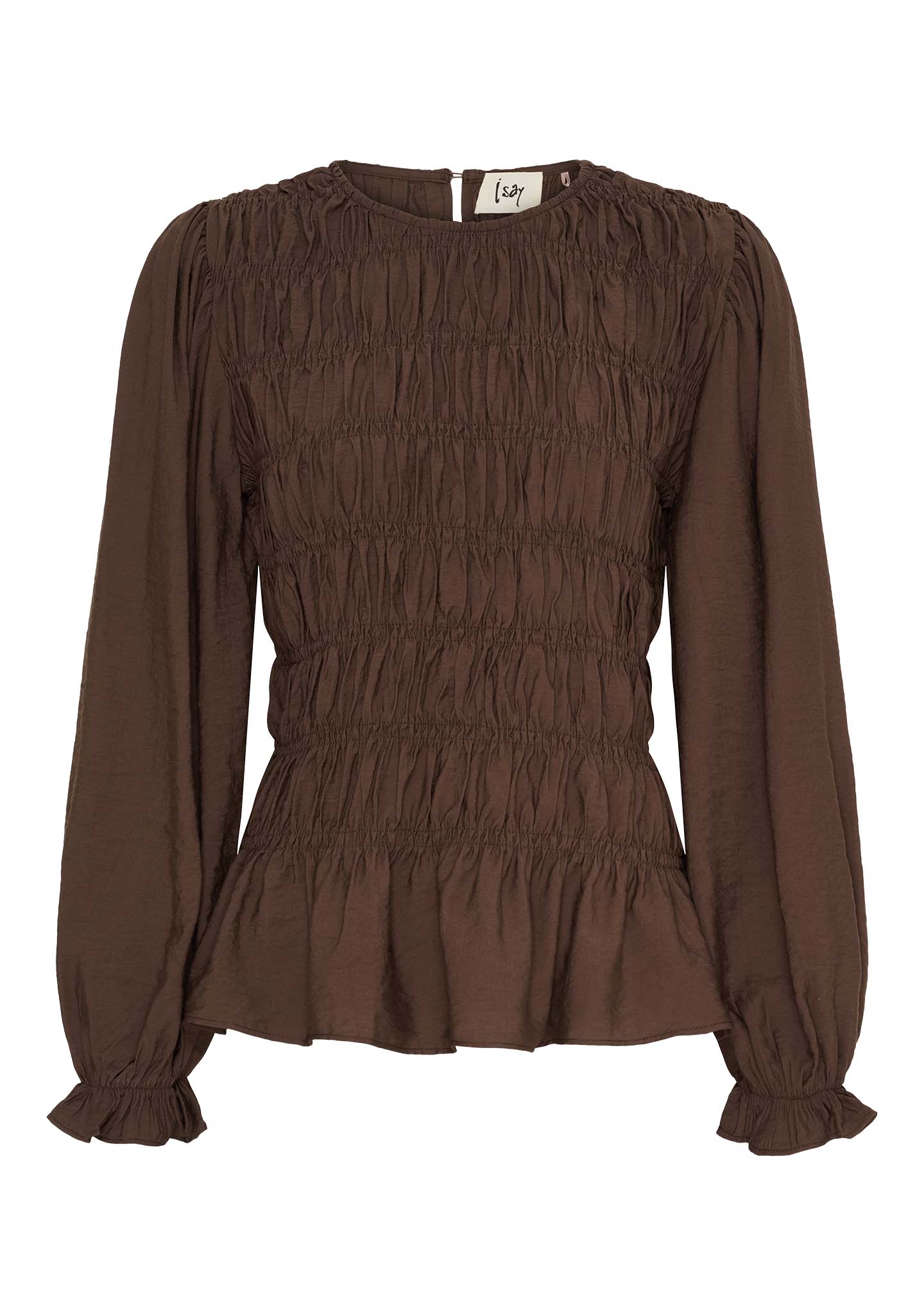Noel Smock Blouse - Dark Brown