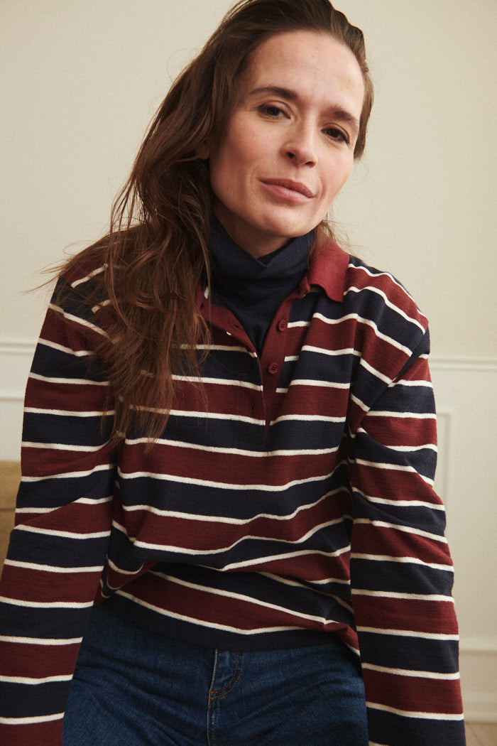Anneli Polo LS Tee - Bordeaux Truffle