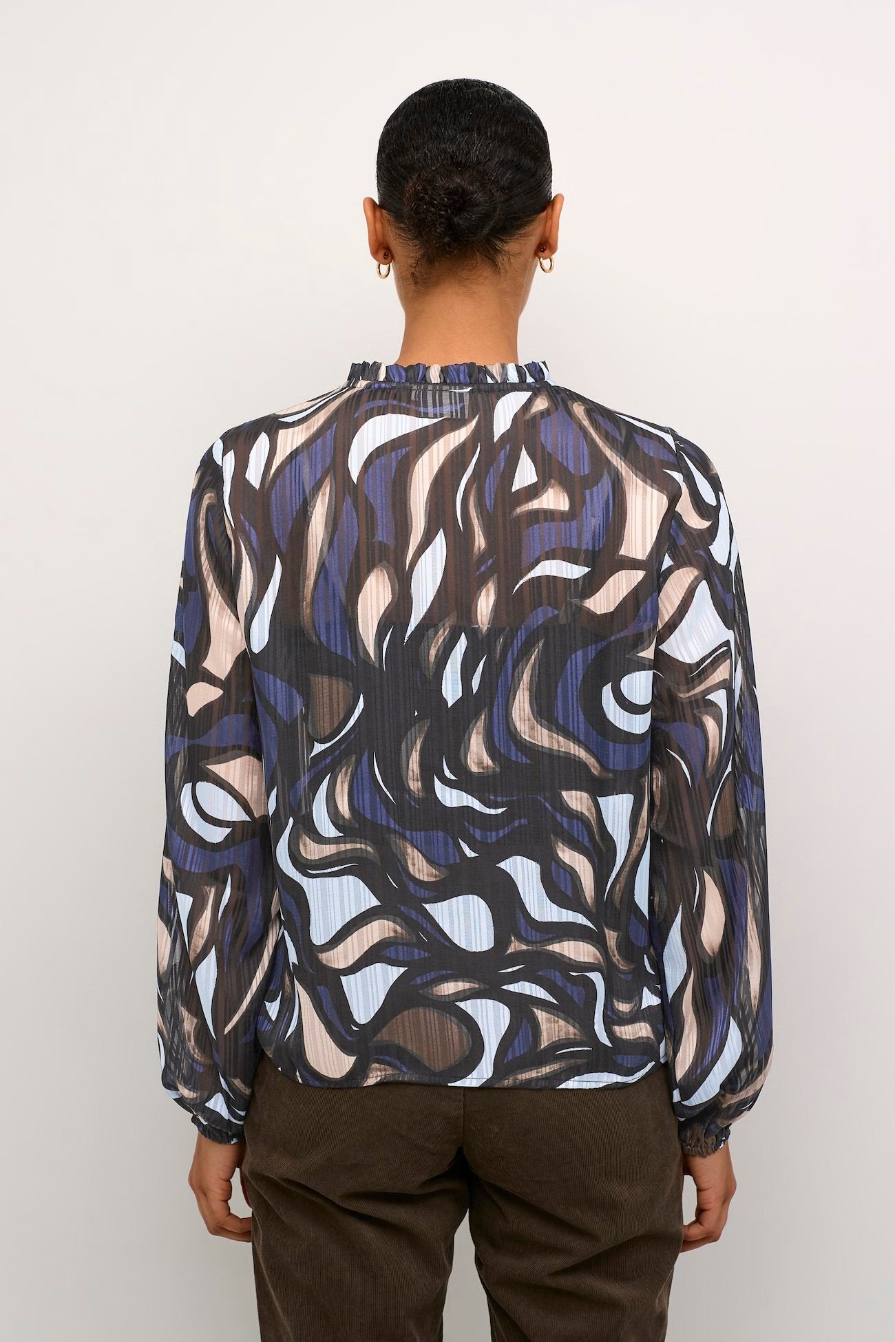 KAmargo Blouse - Blue/Grey Abstract