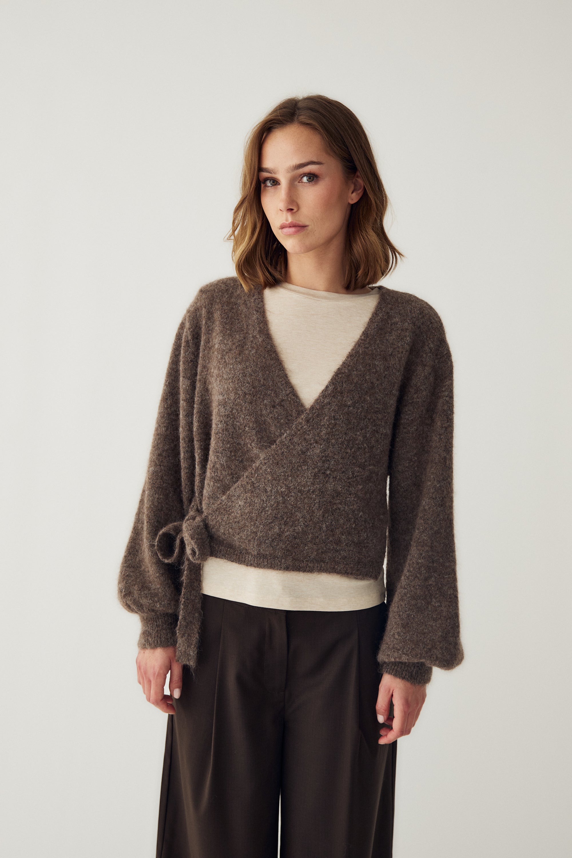 Maelee Knit Cardigan - Timber Brown Melange
