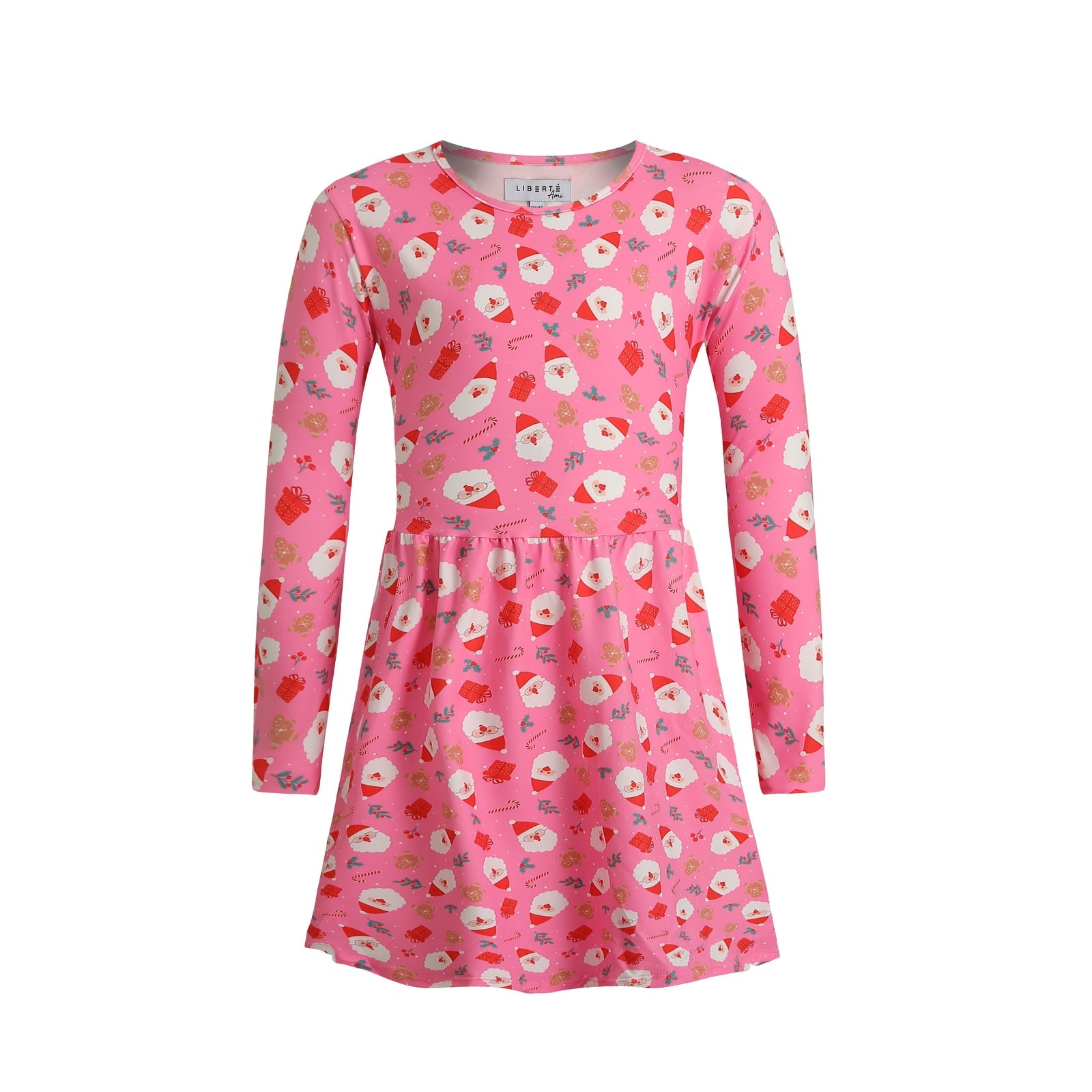 Alma Babydoll Dress Santa - Pink