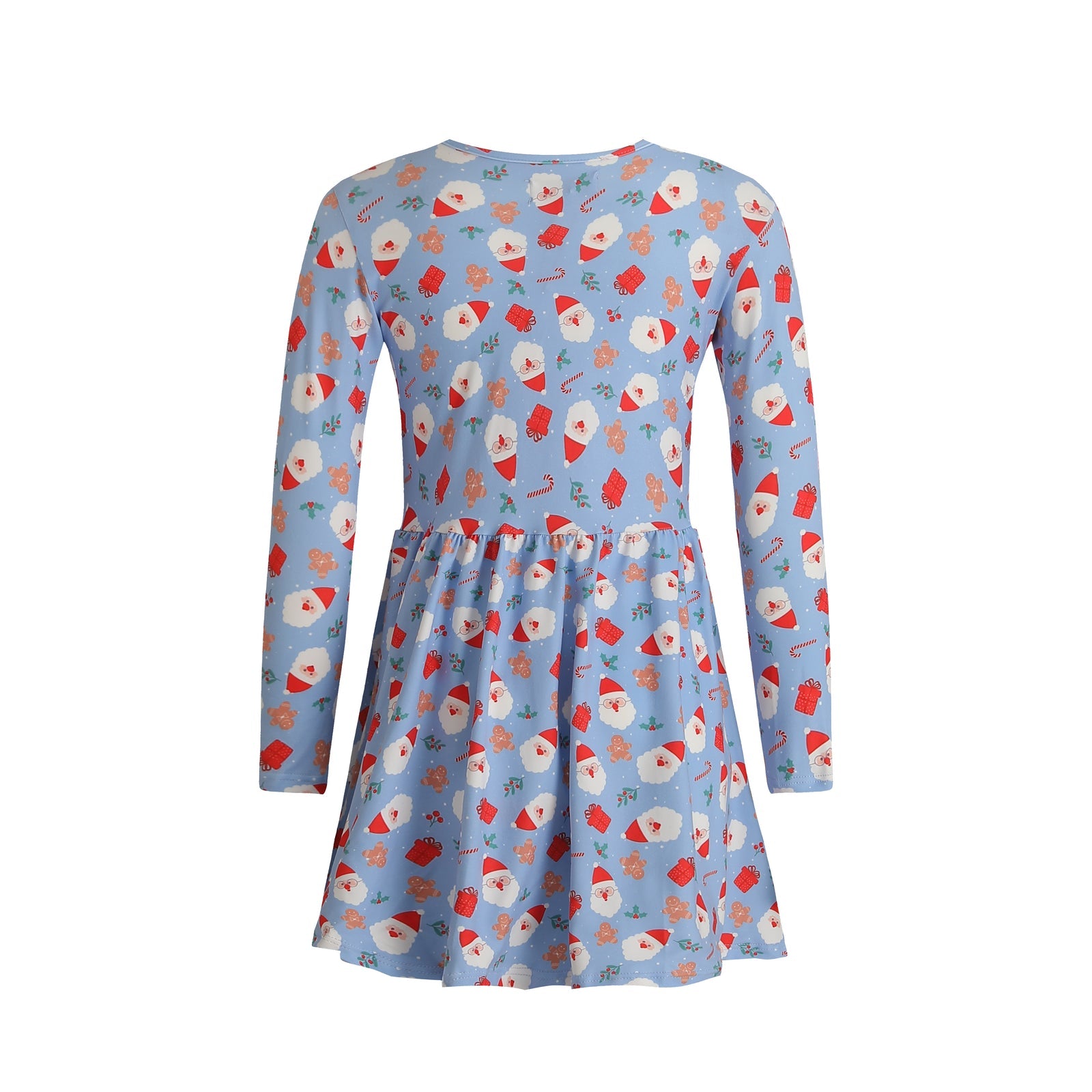 Alma Babydoll Dress Santa - Skyblue