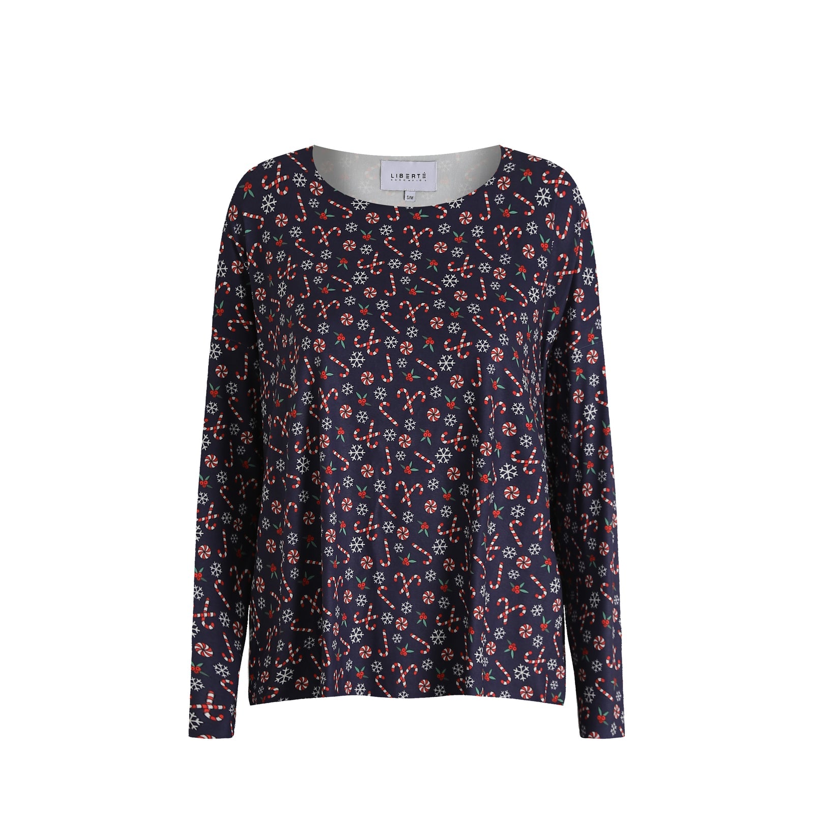Alma LS T-shirt Candycane - Navy