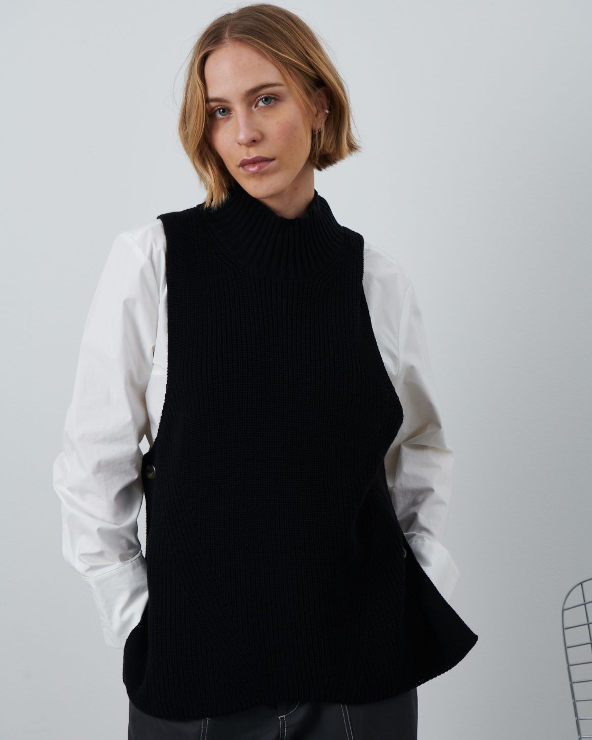 Anette Knit Waistcoat - Black