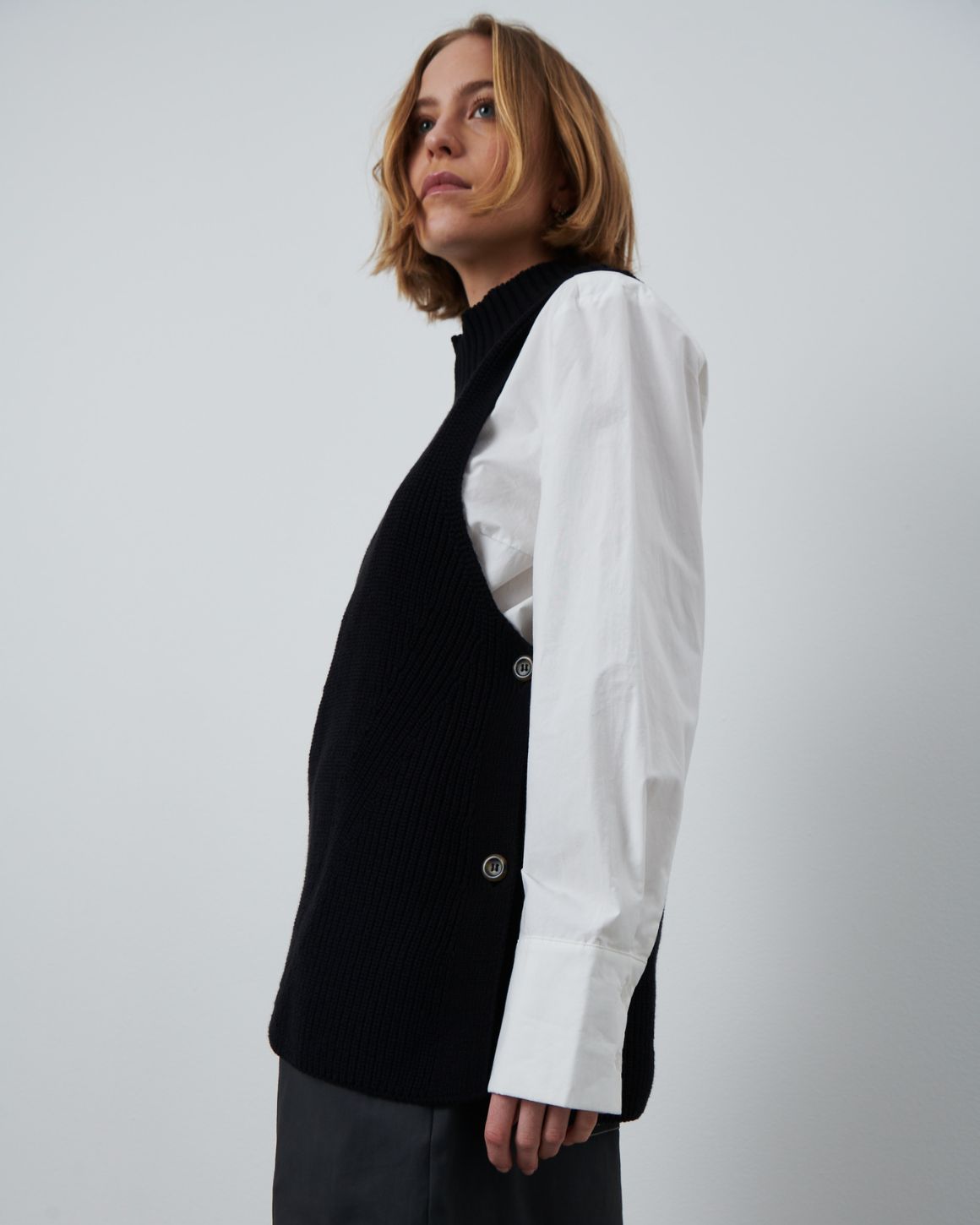 Anette Knit Waistcoat - Black