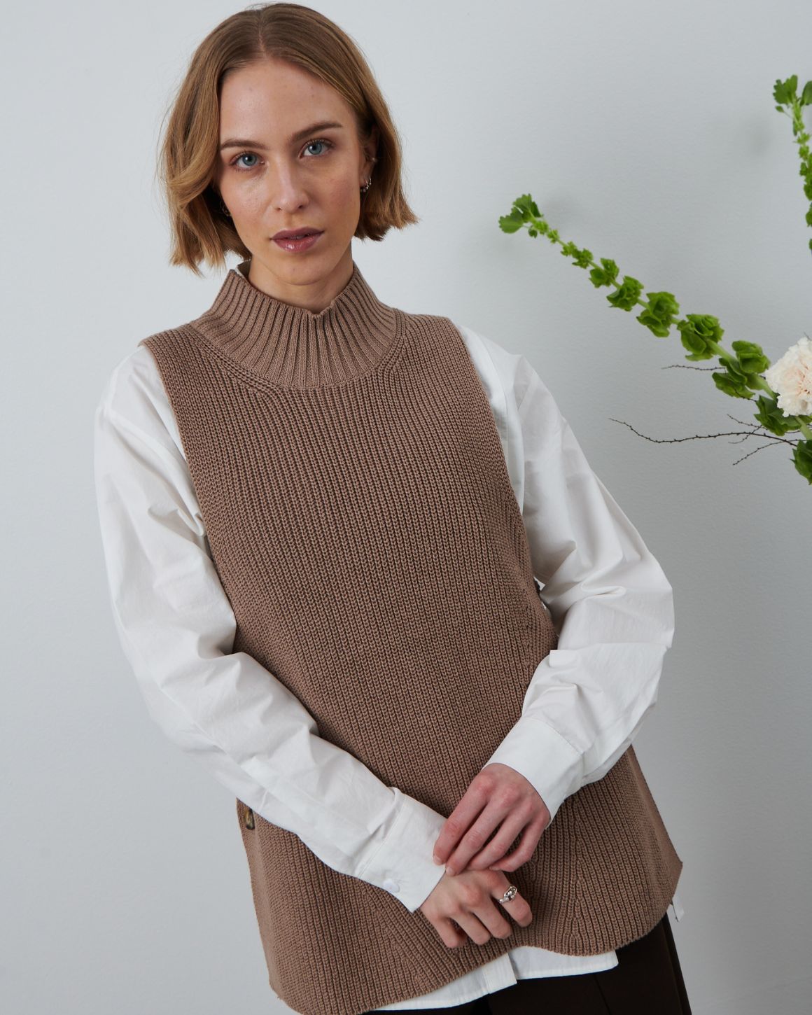 Anette Knit Waistcoat - Camel