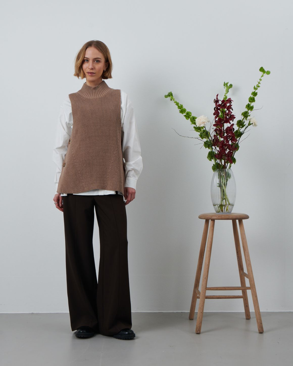Anette Knit Waistcoat - Camel