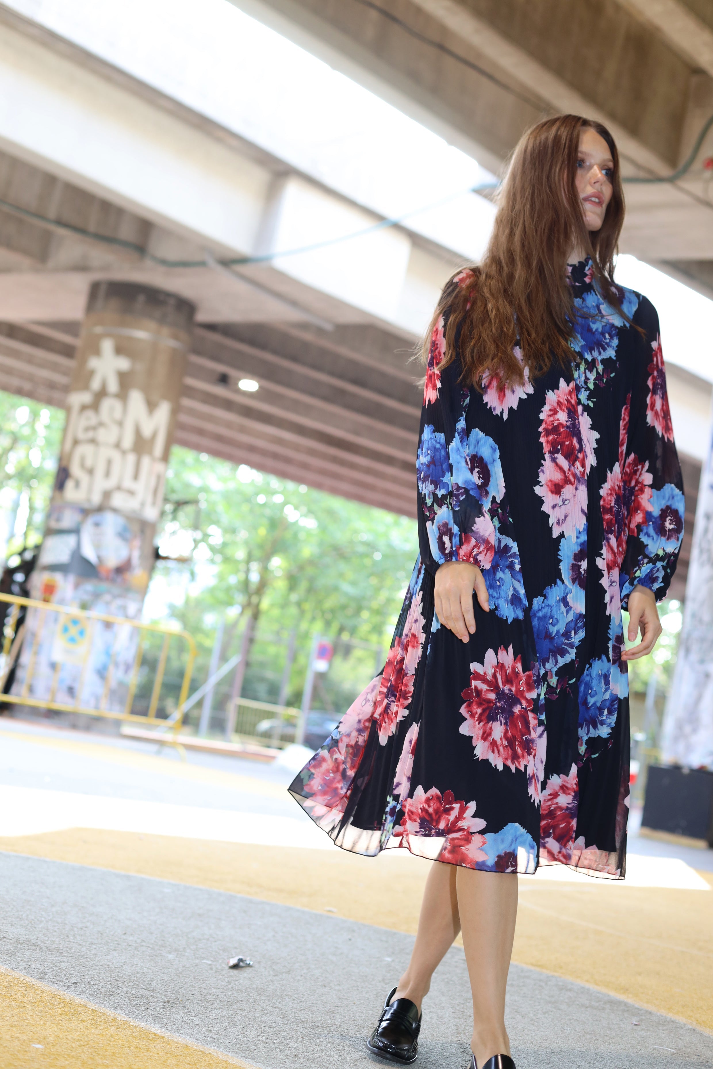 Binacras Dress - Black Blossom