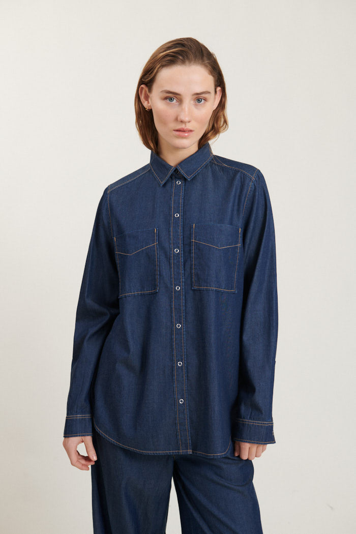 Bine Shirt - Mid Blue Denim