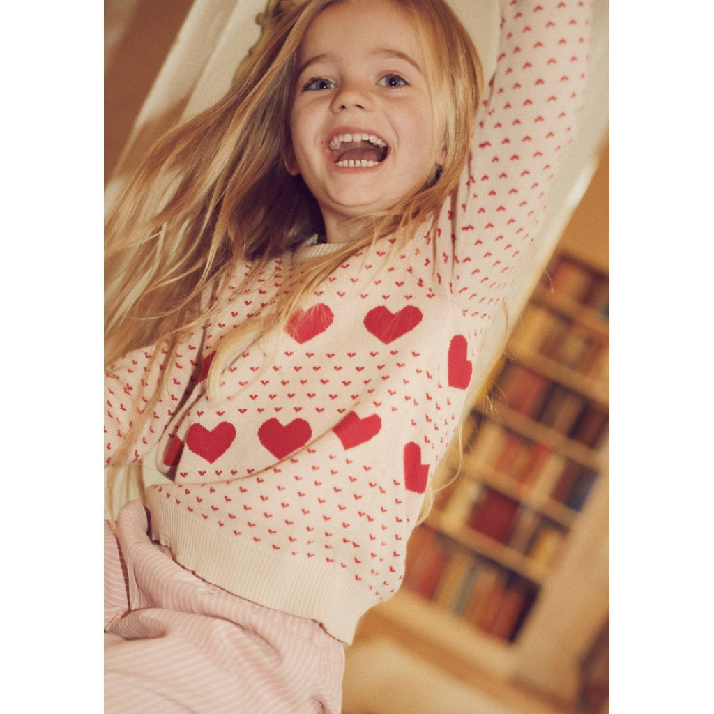 Zoe Sweater - Ruby Red/Cloud