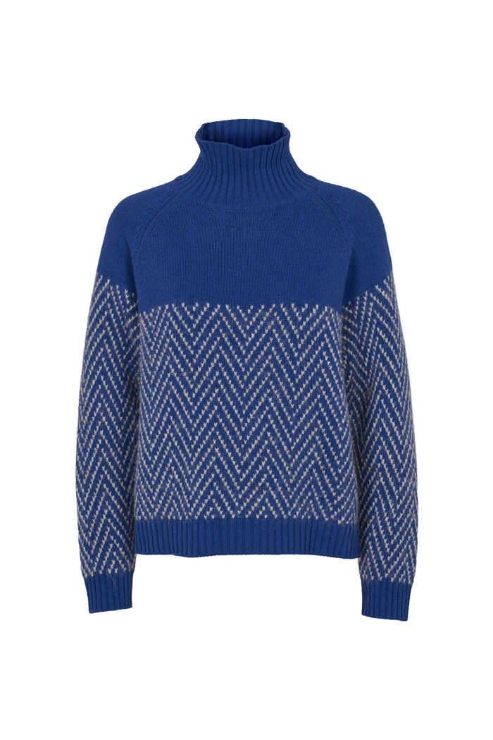 Henny Raglan T-Neck - Clematis Blue