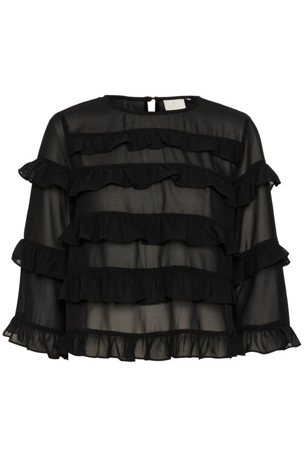 KAninna O-Neck Blouse - Black Deep