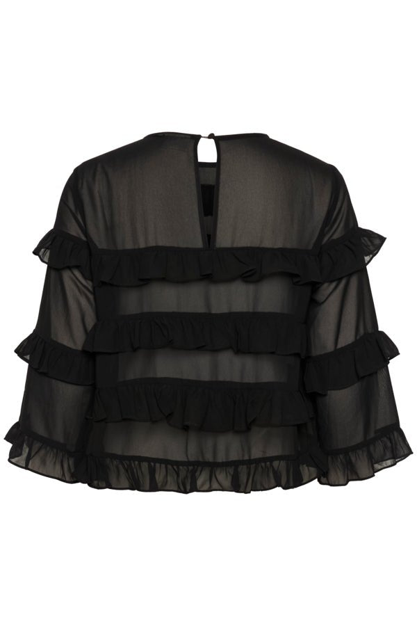 KAninna O-Neck Blouse - Black Deep