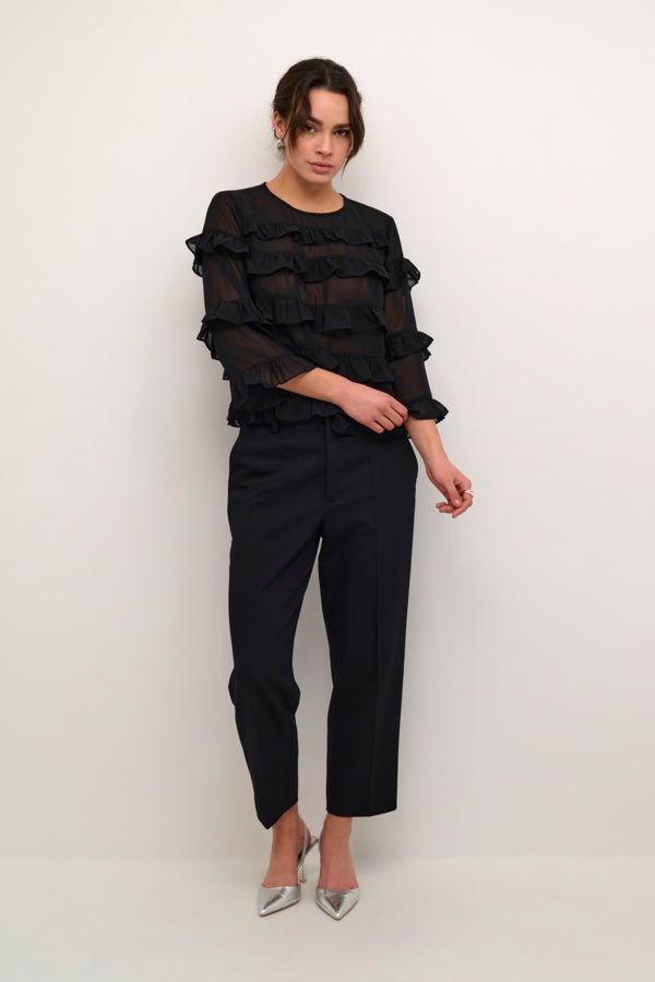 KAninna O-Neck Blouse - Black Deep