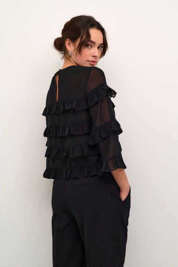 KAninna O-Neck Blouse - Black Deep
