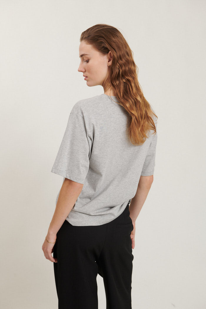 Raja Logo Tee - Light Grey Melange