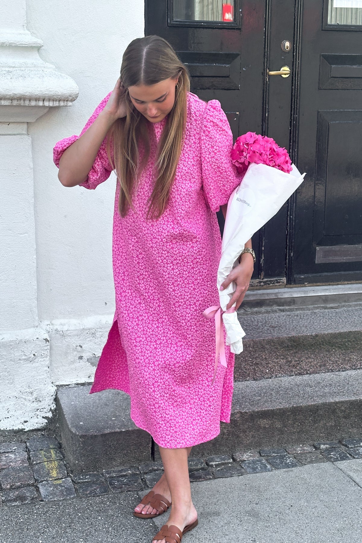 Reno Pastis Long Dress - Bright Pink