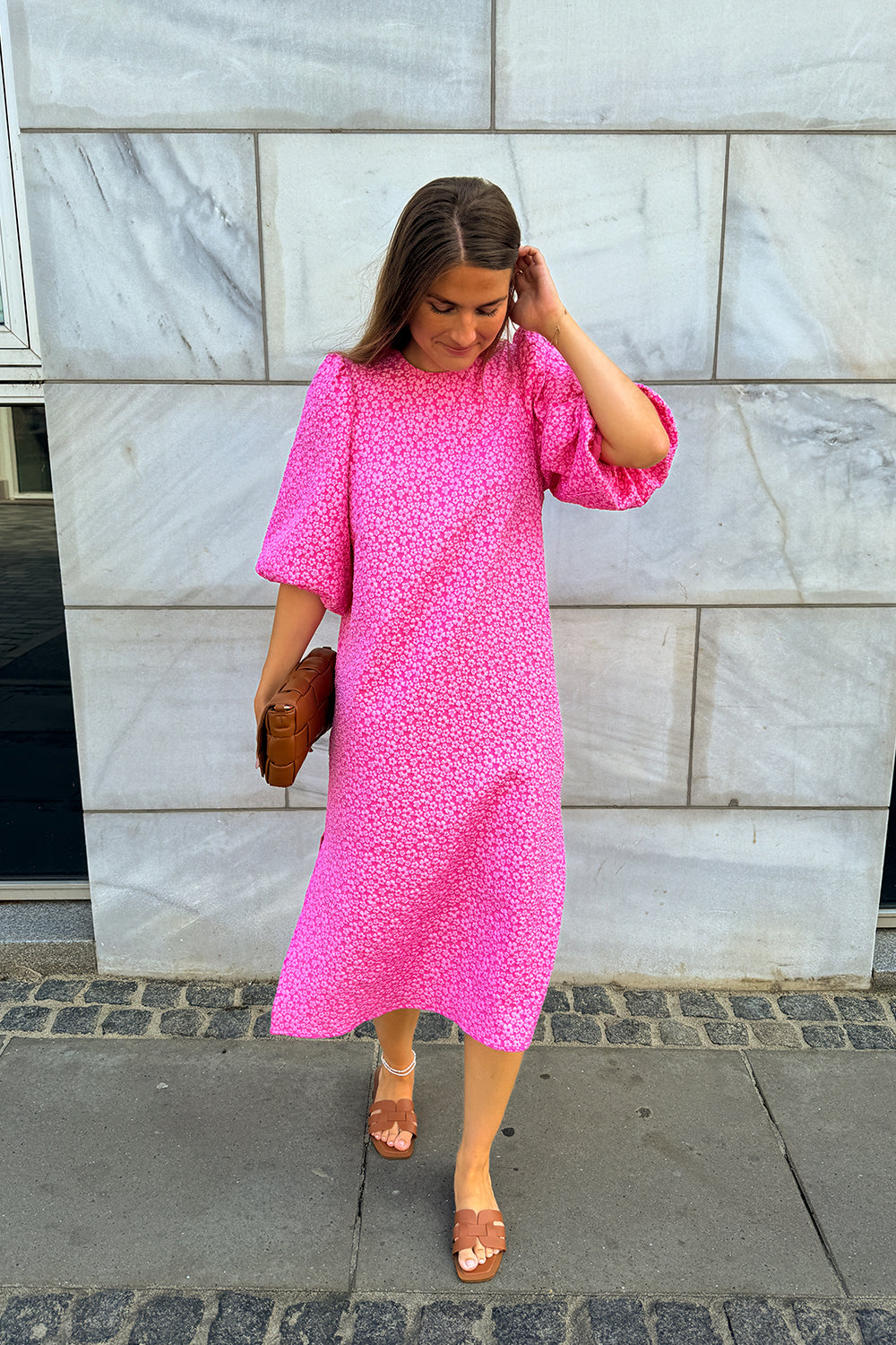 Reno Pastis Long Dress - Bright Pink