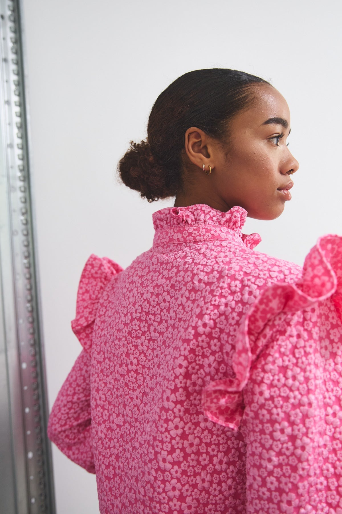 Reno Ruby Ruffle Blouse - Bright Pink