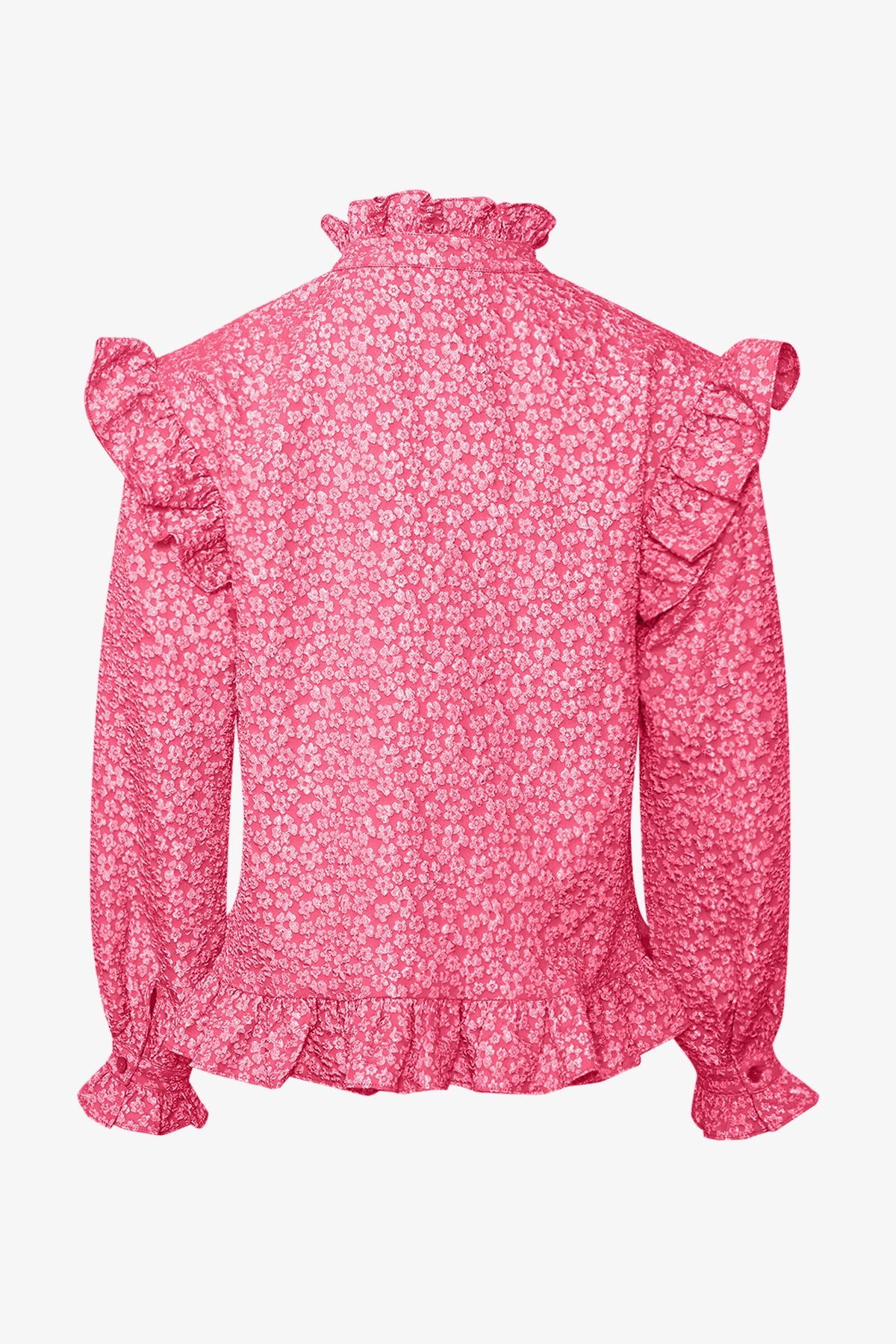 Reno Ruby Ruffle Blouse - Bright Pink