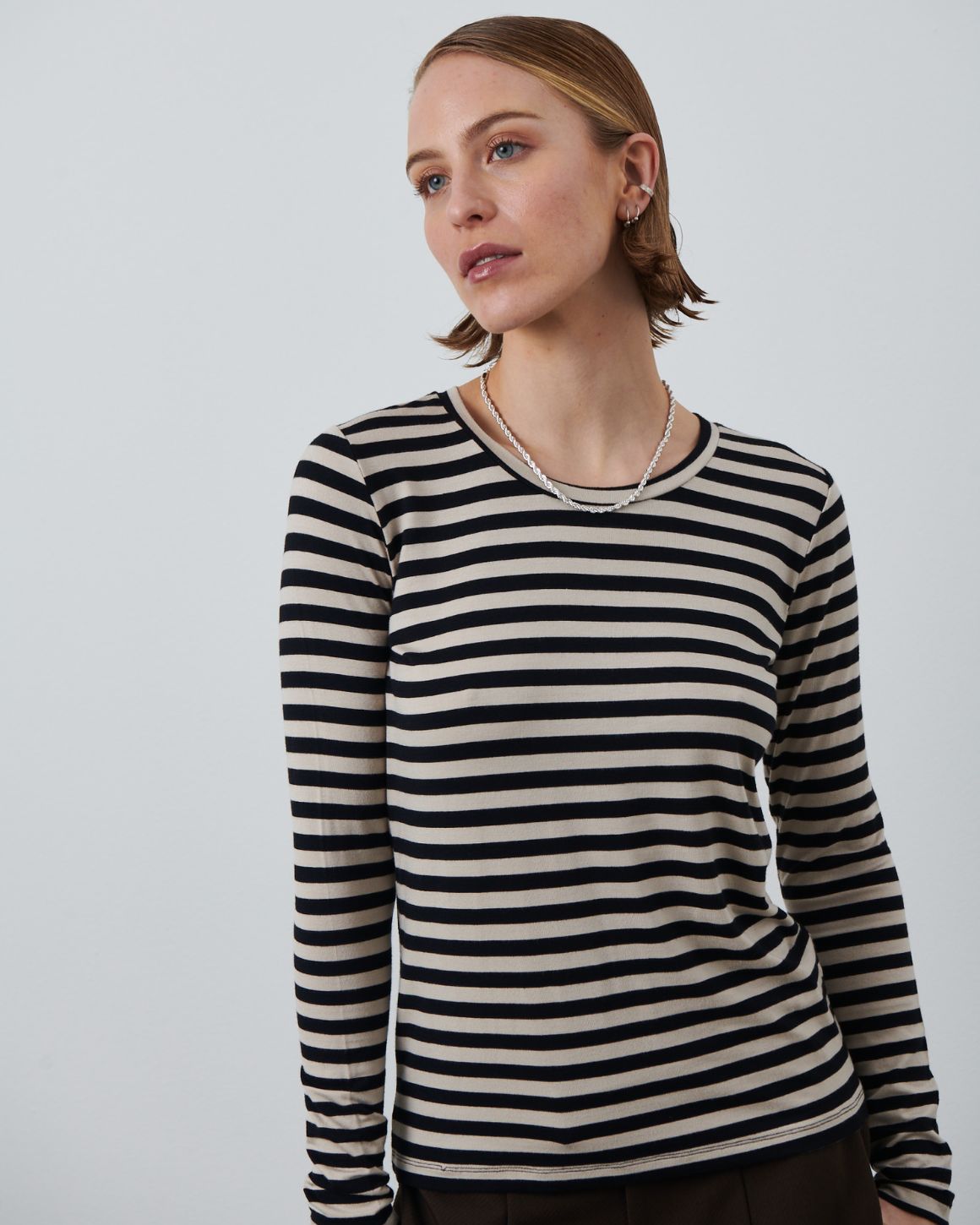 Stinna Long Sleeve - Stripe Beige
