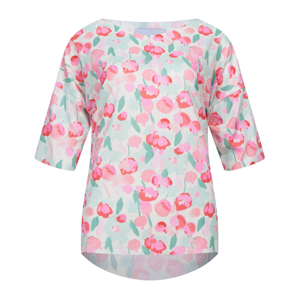 T-Shirt - Mint Pink Flower