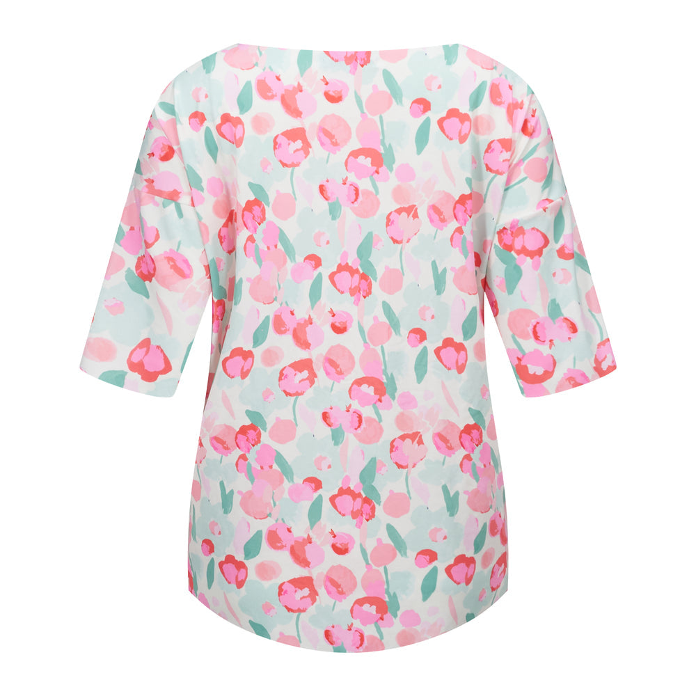 T-Shirt - Mint Pink Flower