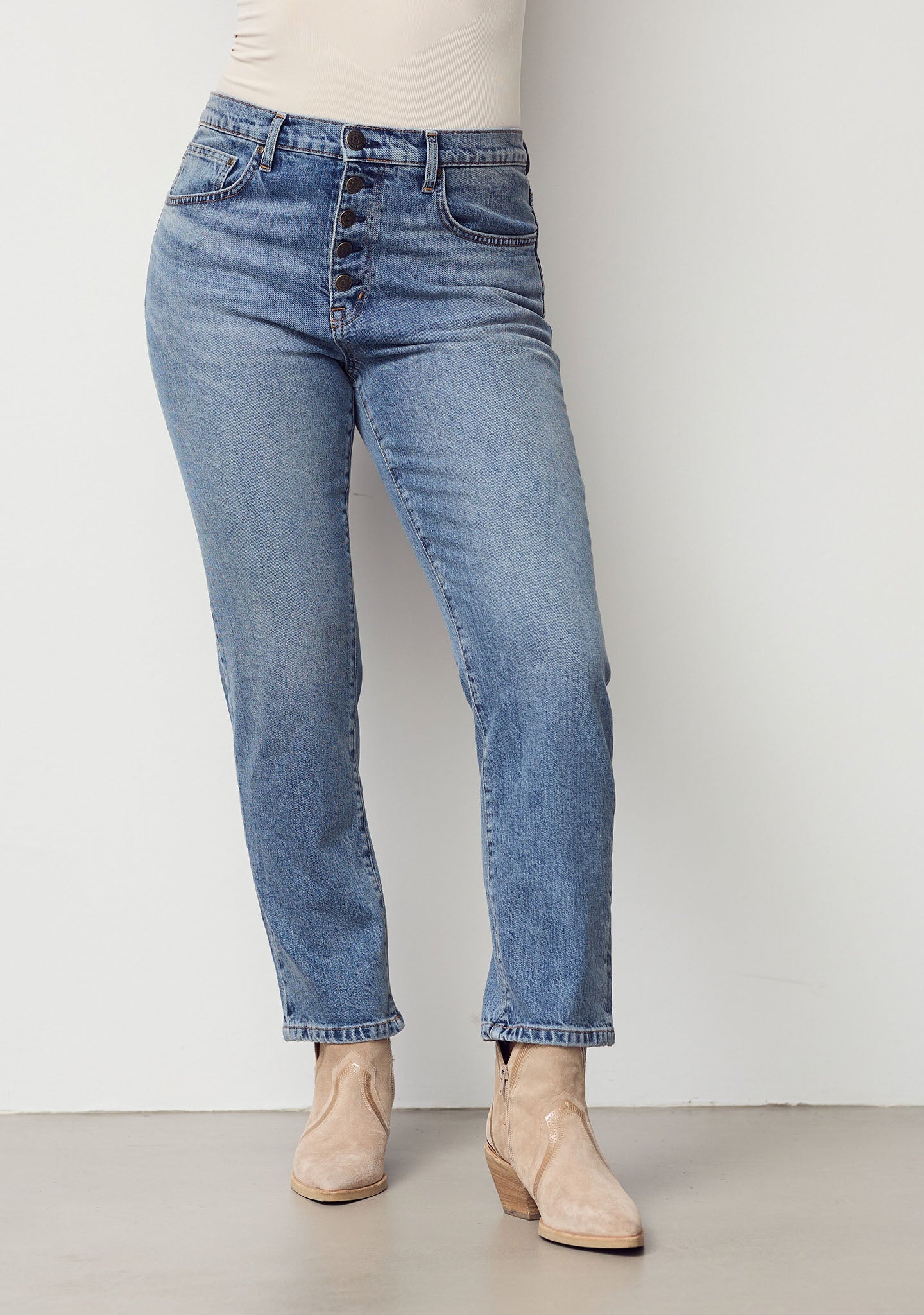 Torino Cropped Jeans - Marble Denim