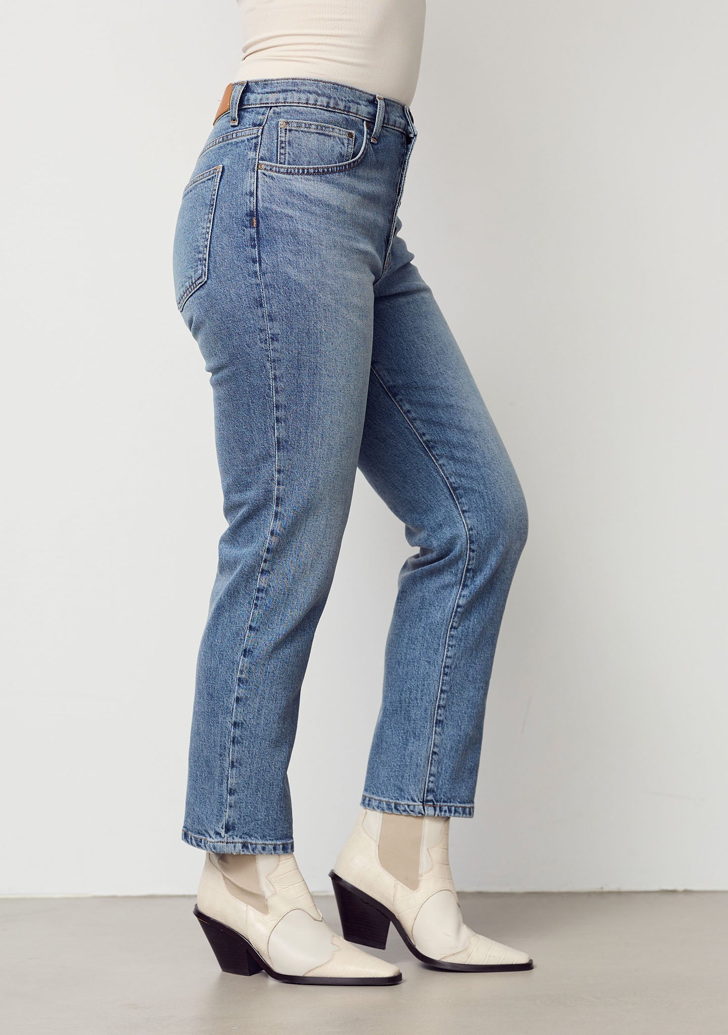 Torino Cropped Jeans - Marble Denim