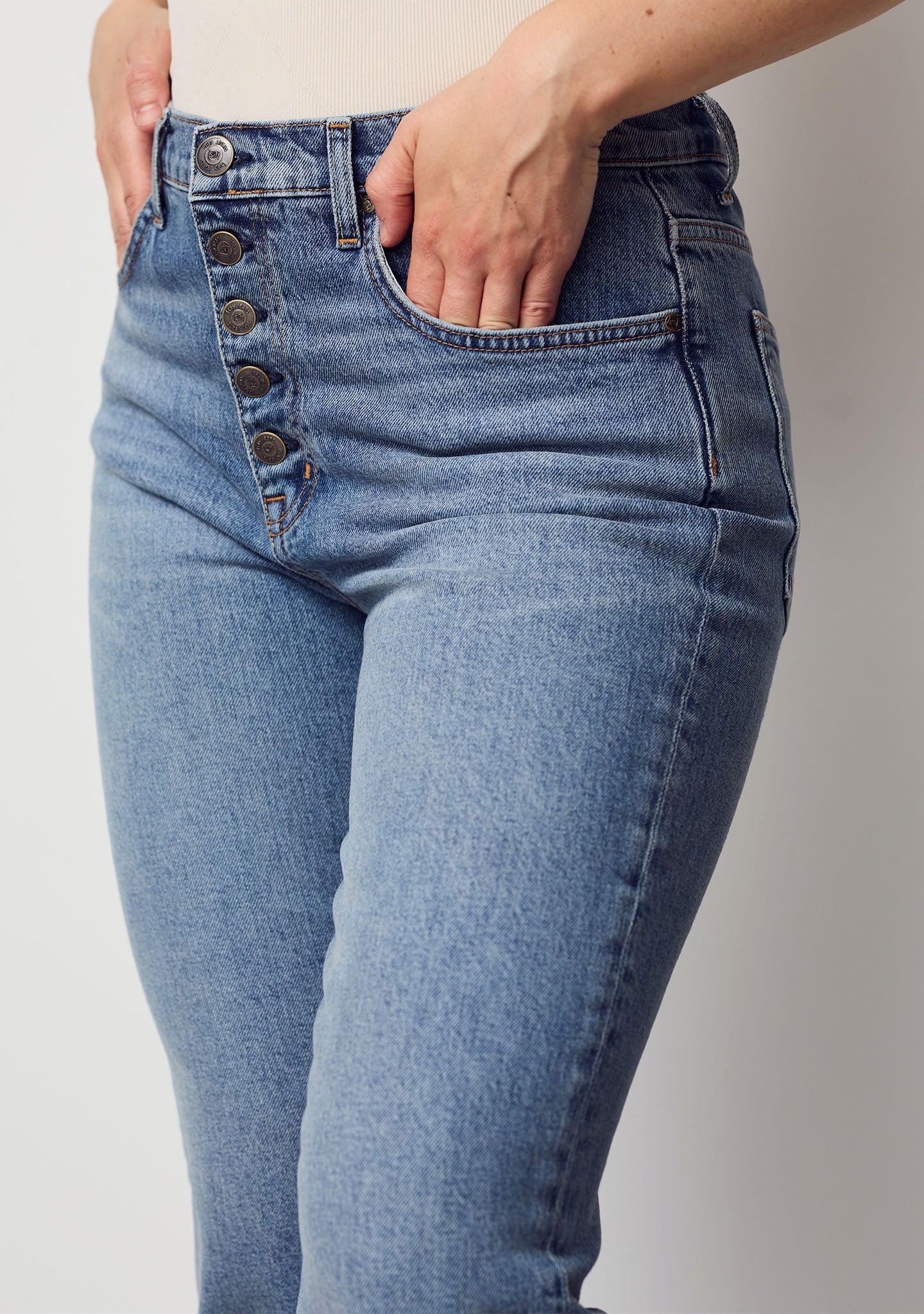 Torino Cropped Jeans - Marble Denim