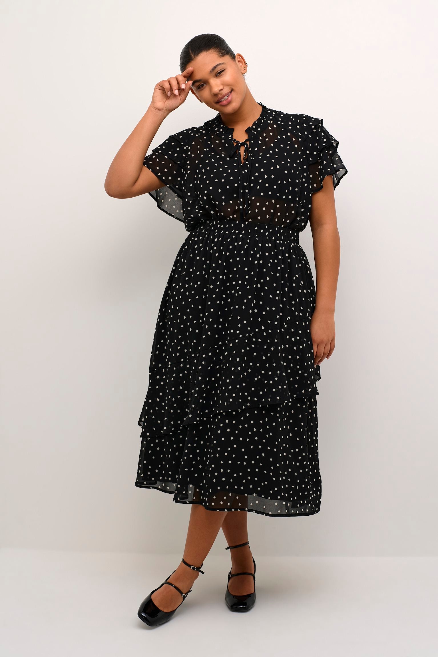 KCsallie Blouse - Black/White Dot