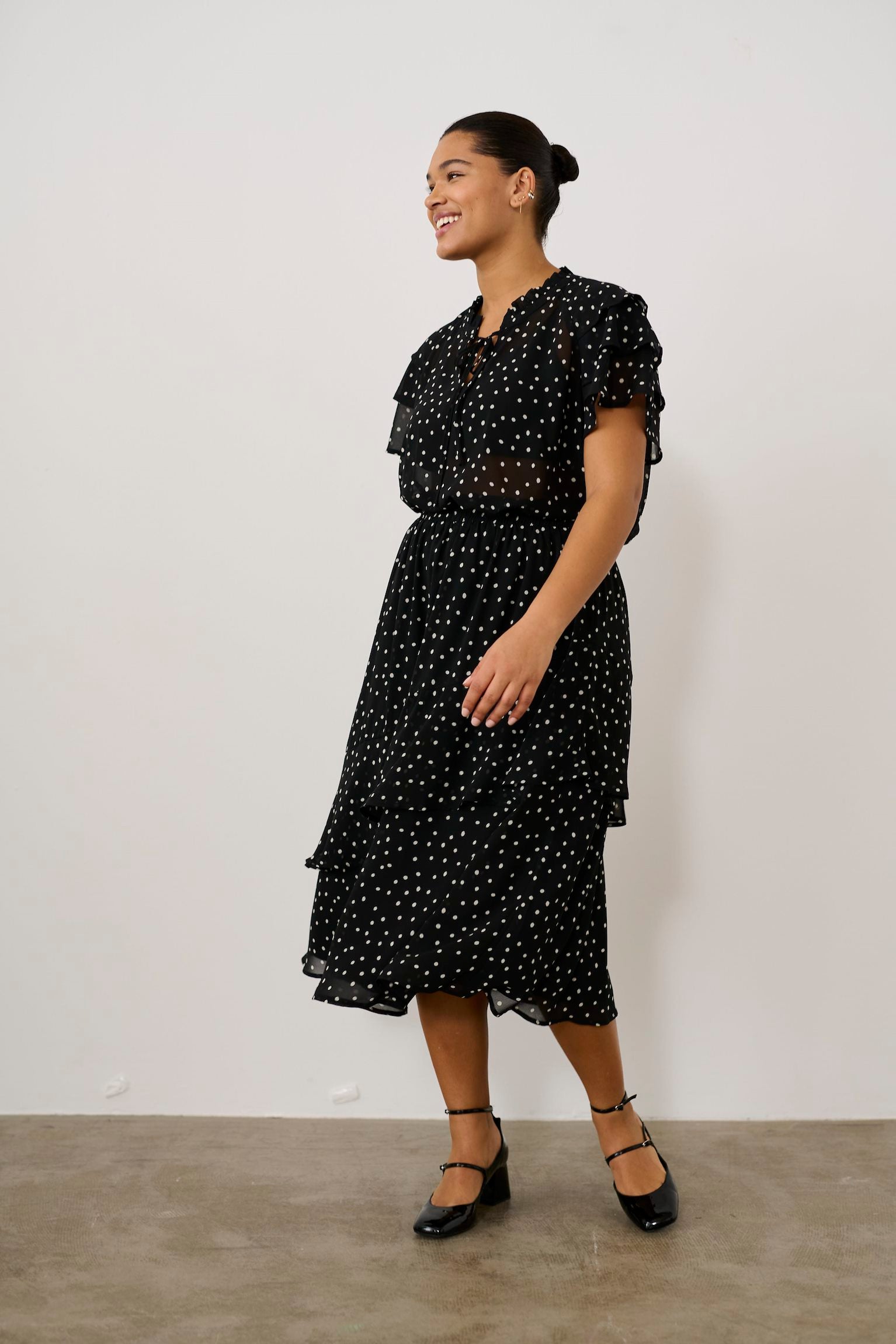 KCsallie Blouse - Black/White Dot