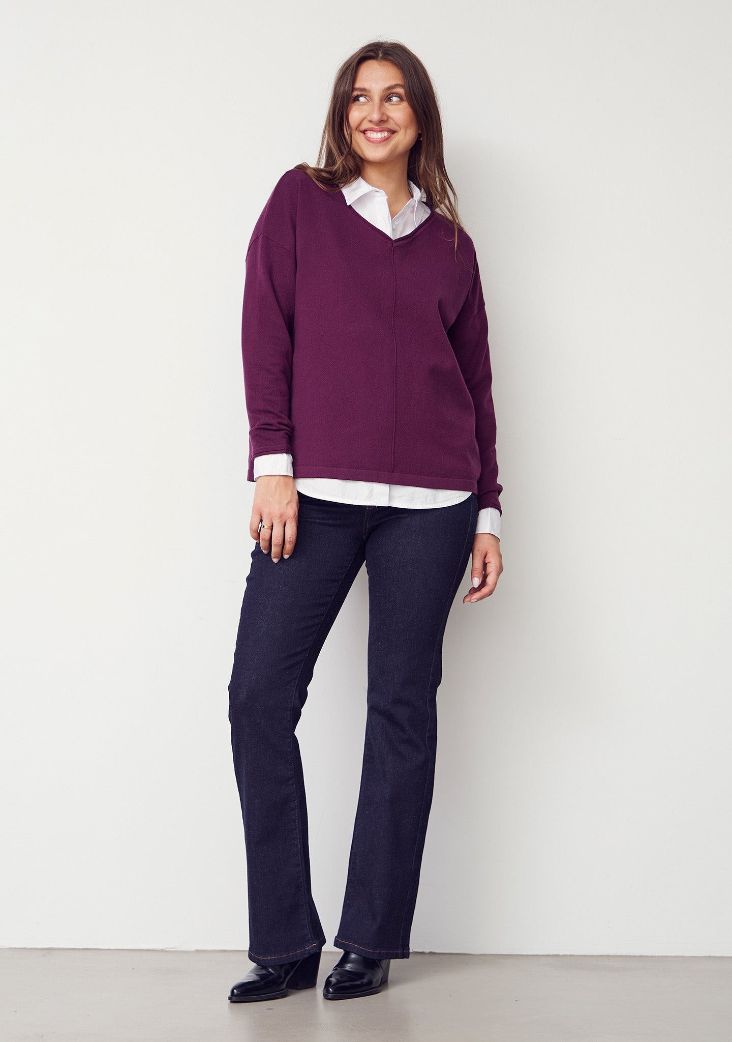 Como Flare Button Jeans - Unwashed Denim
