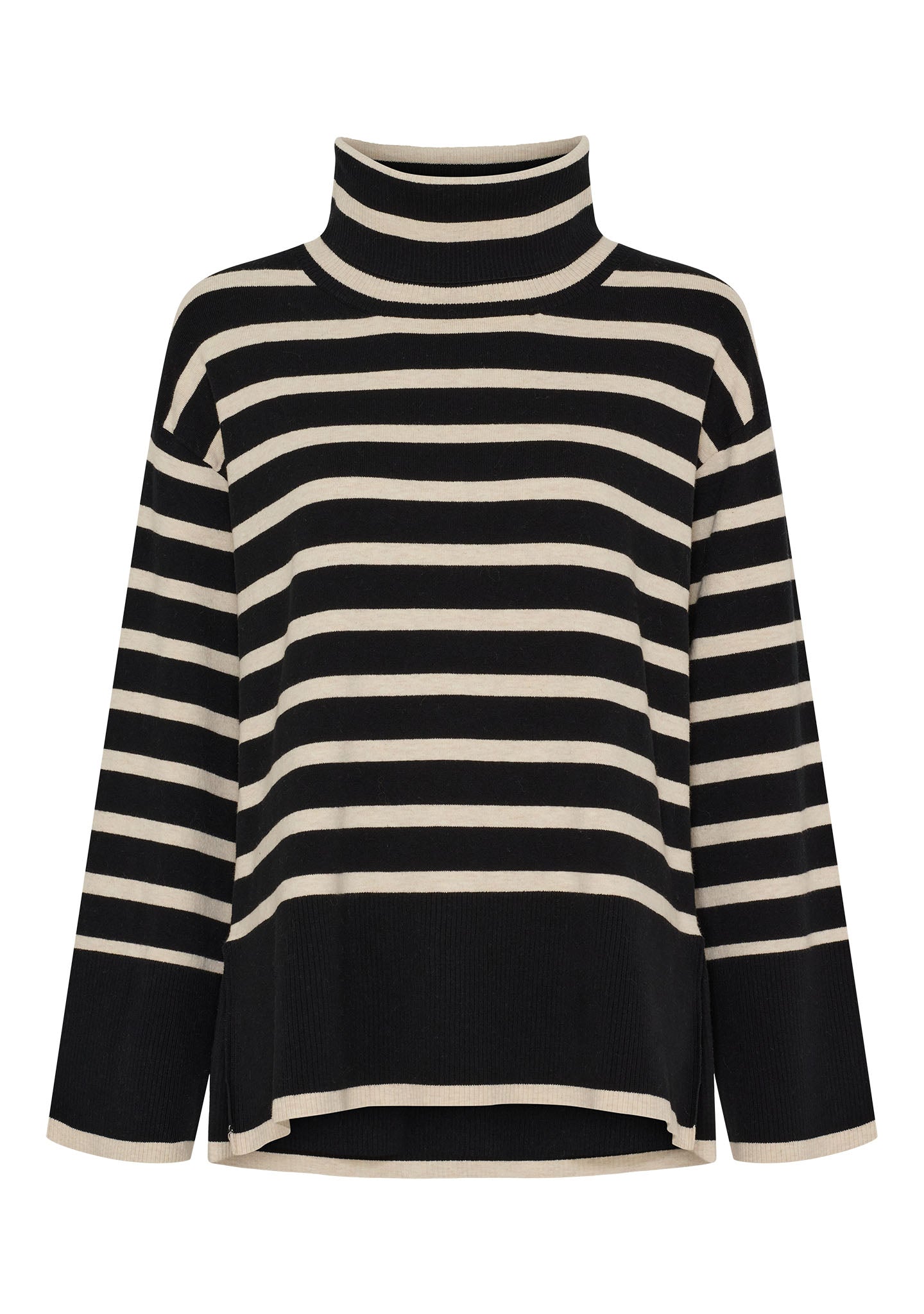 Frigga Rollneck Pullover - Black/Cream