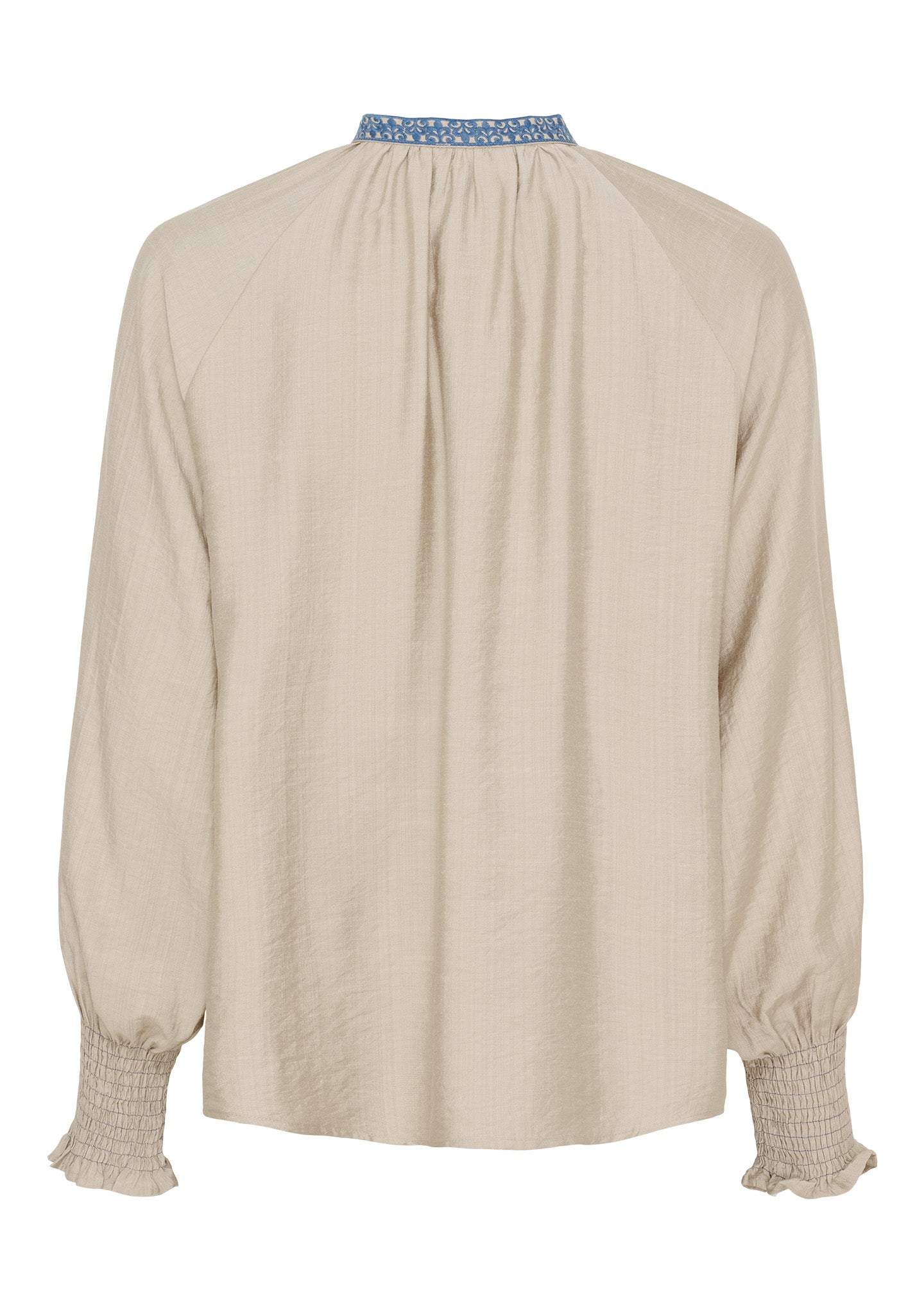 Lykke Deco Blouse - Sand w/Blue