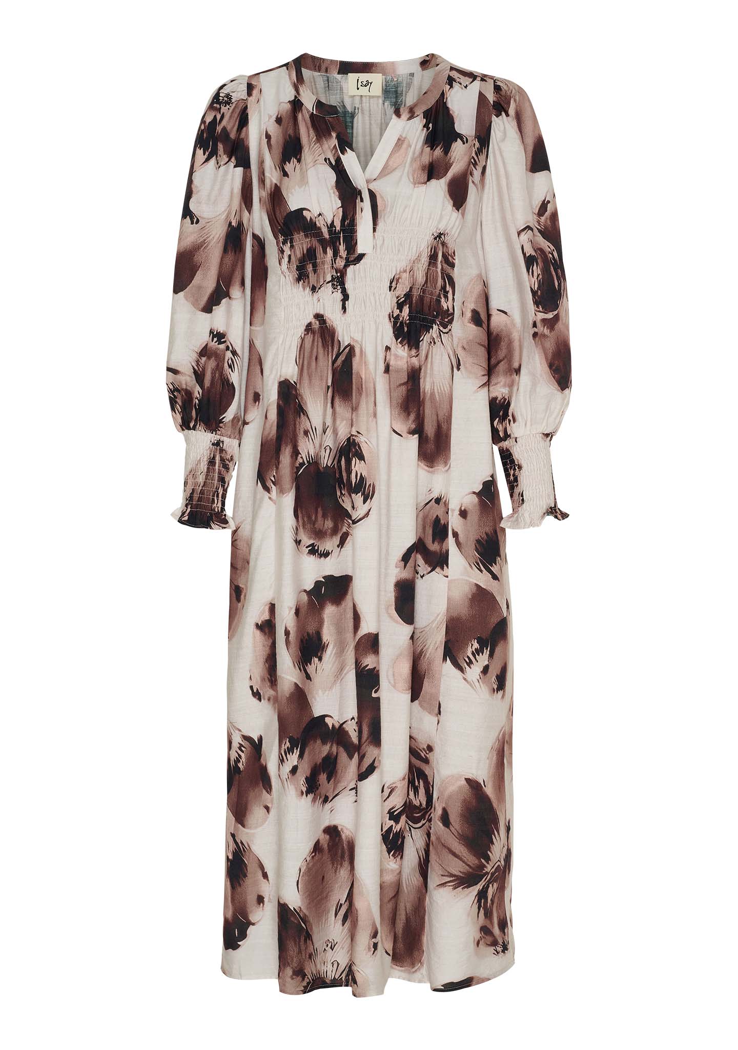 Naomi V-neck Dress - Aubergine Floral