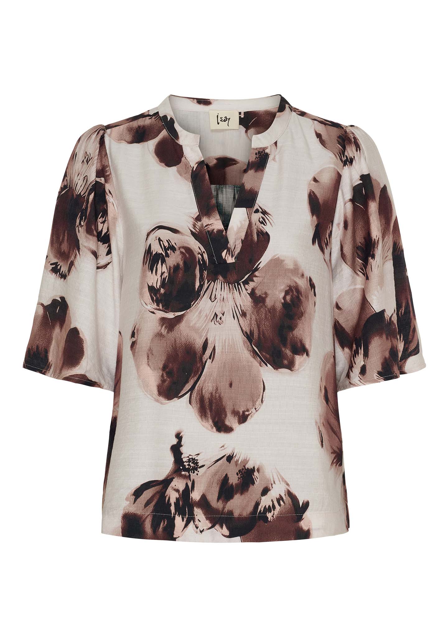 Naomi SS Blouse - Aubergine Floral