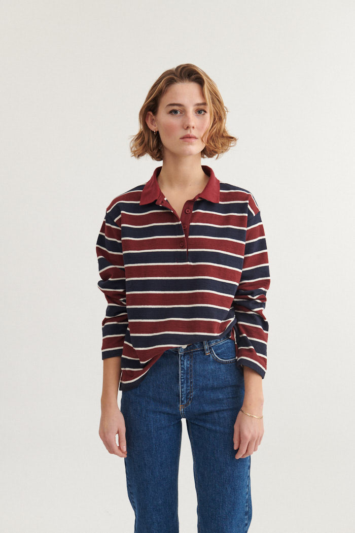 Anneli Polo LS Tee - Bordeaux Truffle