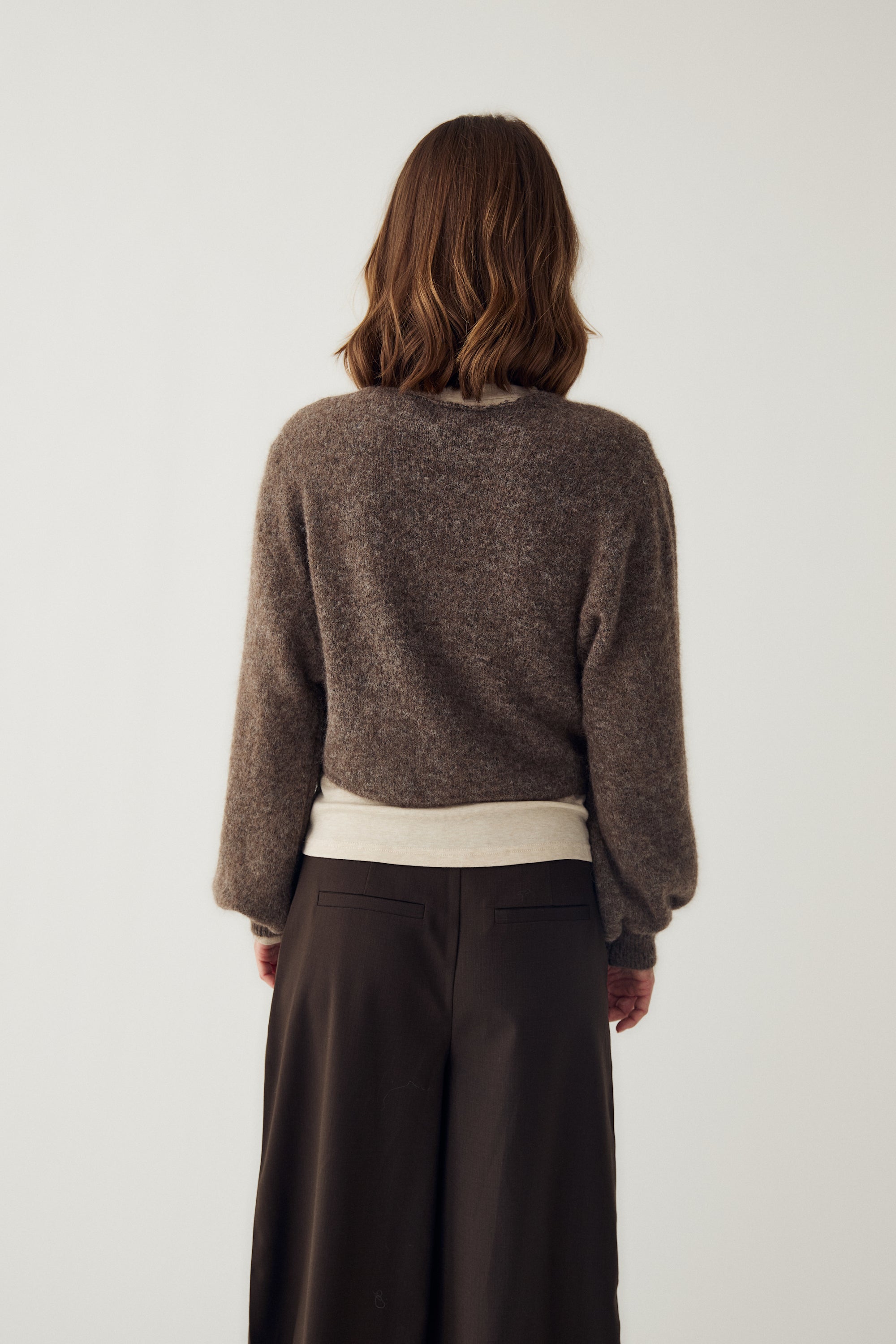 Maelee Knit Cardigan - Timber Brown Melange