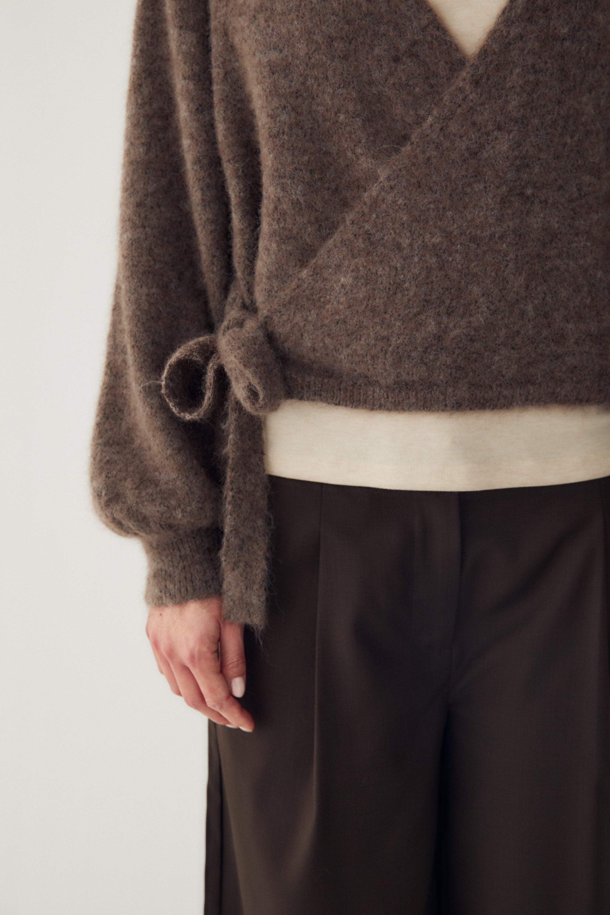 Maelee Knit Cardigan - Timber Brown Melange