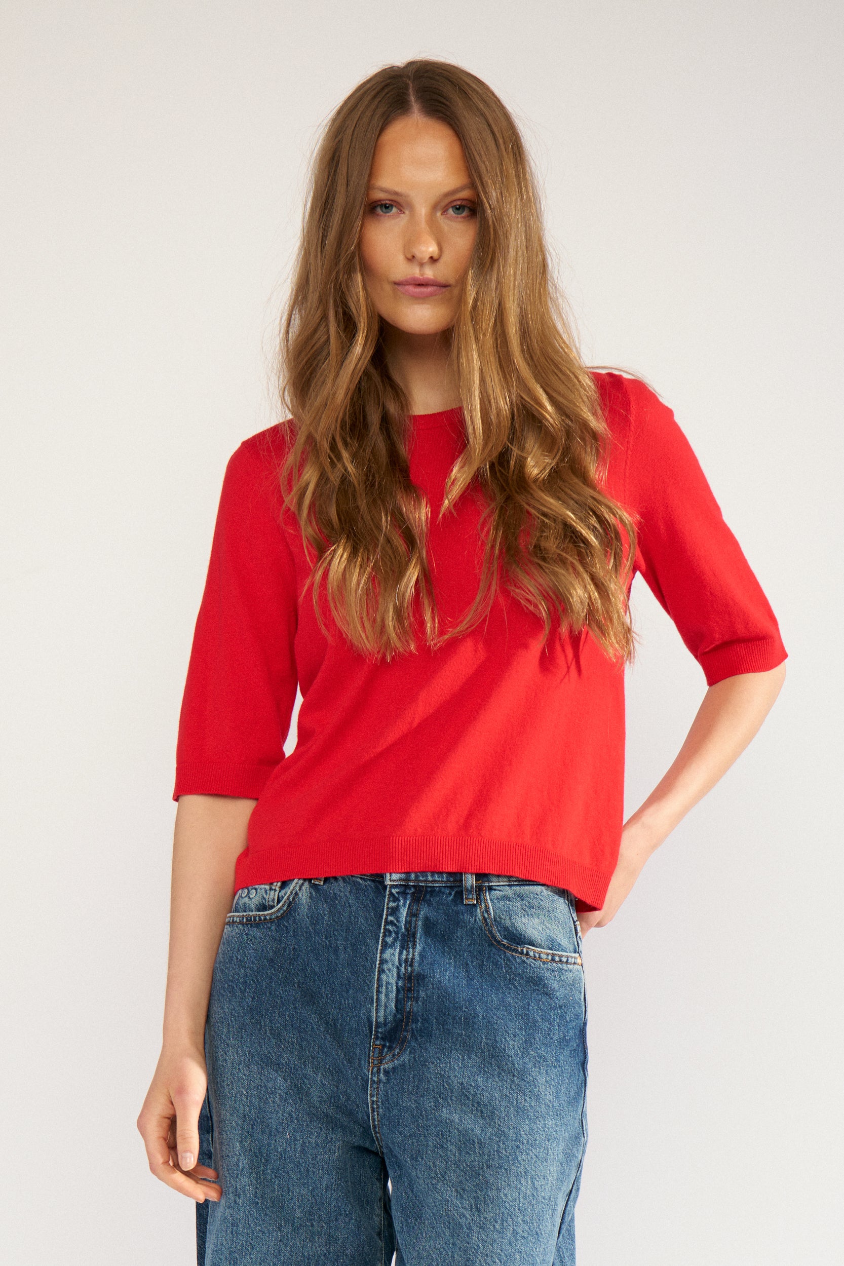 NUcally ss Pullover - Goji Berry