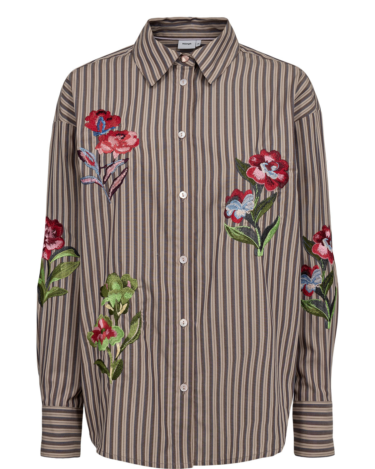 NUkacey Embroidery Shirt - Deep Taupe