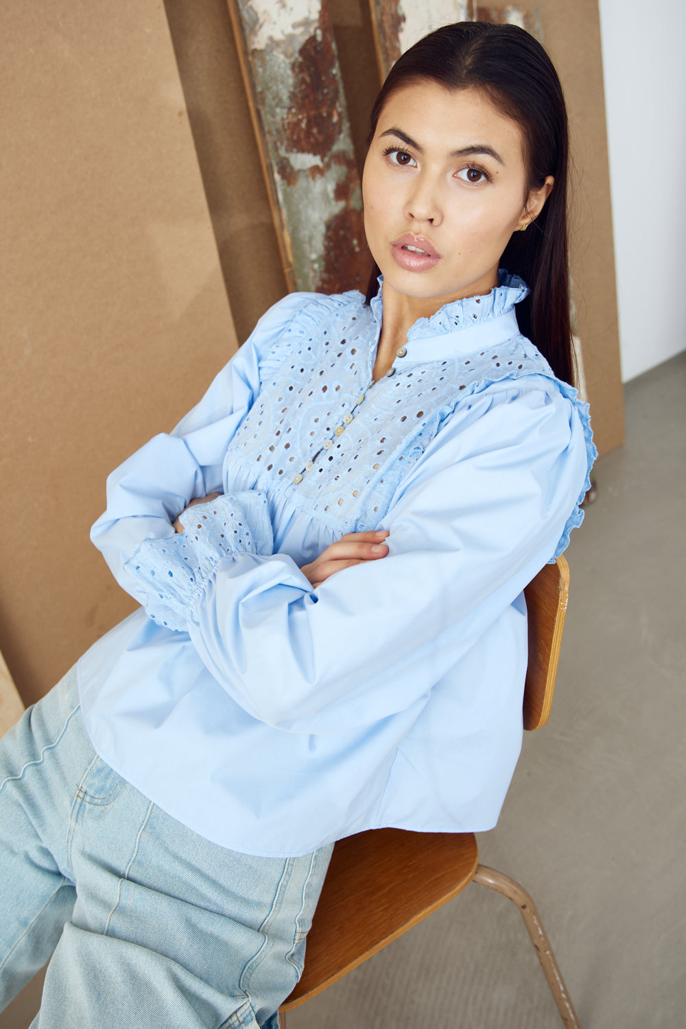 Jaelynn Blouse - Light Blue